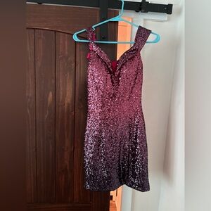 Sequin Ombre Pink to Plum Prom Dress